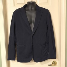 Armani Exchange Mens Navy Blazer, Zip Button, Size L Auth via Certilogo