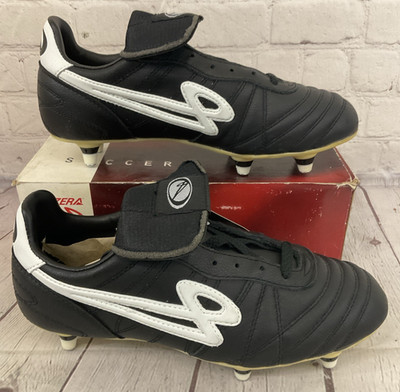 Lanzera 12225-696 Men's OLIMPICO S Leather Soccer Cleats Black White US 6