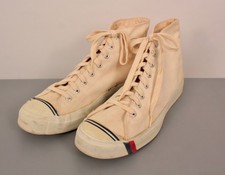 Men's VTG NOS 70s Beige Keds Hi-Top Canvas Sneakers / Athletic Shoes Sz 14
