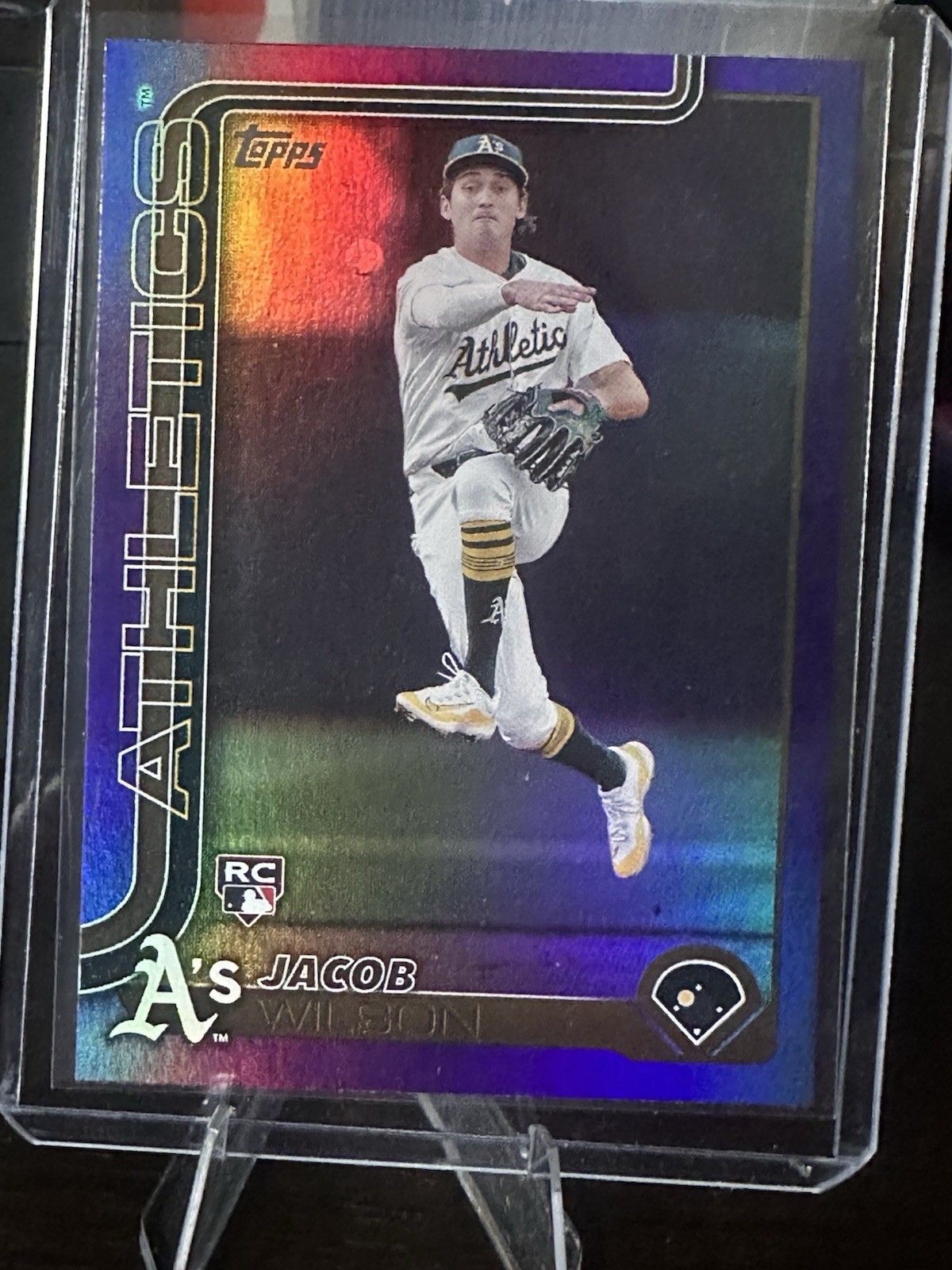 2025 Topps Series 1 Jacob Wilson #314 Purple Rainbow /250 (RC) Oakland Athletics