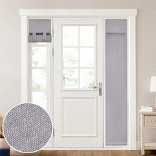 HOMEIDEAS 100% Linen Blackout Sidelight Curtains for Front Door, Side Door