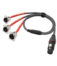 XLR Pass Through Cable,2FT, XLR Female to D-Type 3 Male Splitter Cable,20AWG ...