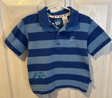 Rare Vintage 2000 Blue's Clues Blue Striped Embroidered Polo Shirt Toddler 4T