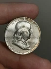 1956- P Franklin Half Dollar BU Toned