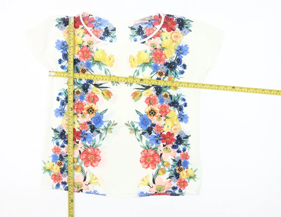 Camiseta para mujer Forever 21 multicolor floral de gasa talla S Foto 2 de 4