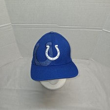Reebok Indianapolis Colts NFL Equipment Fitted Hat Cap Adult L/XL Blue Euc
