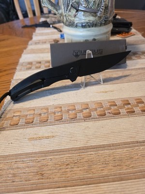 Shirogorov Knives Quantum Silhouette Black Cerakote Cromax PM Blade - Sharpened