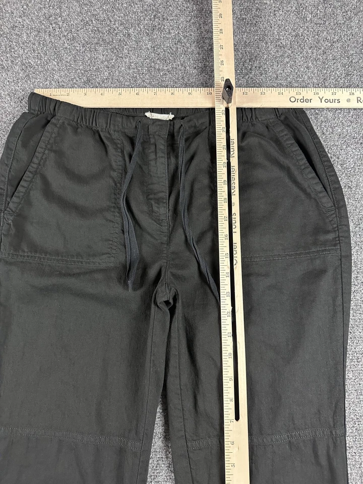 Calça Eileen Fisher Feminina Pequena Preta Algodão Orgânico Puxador Cordão Jogger - Imagem 4 de 4