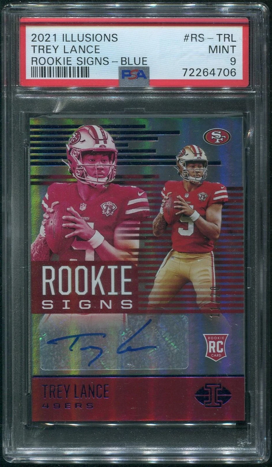 Trey Lance Panini Illusions Rookie Signs #RSTRL Blue