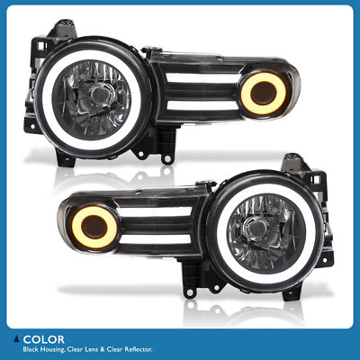 For 07-14 Toyota FJ Cruiser Black DRL LED Tube Projector