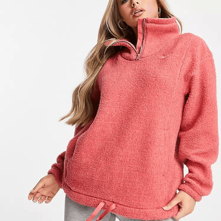 pink quarter zip nike