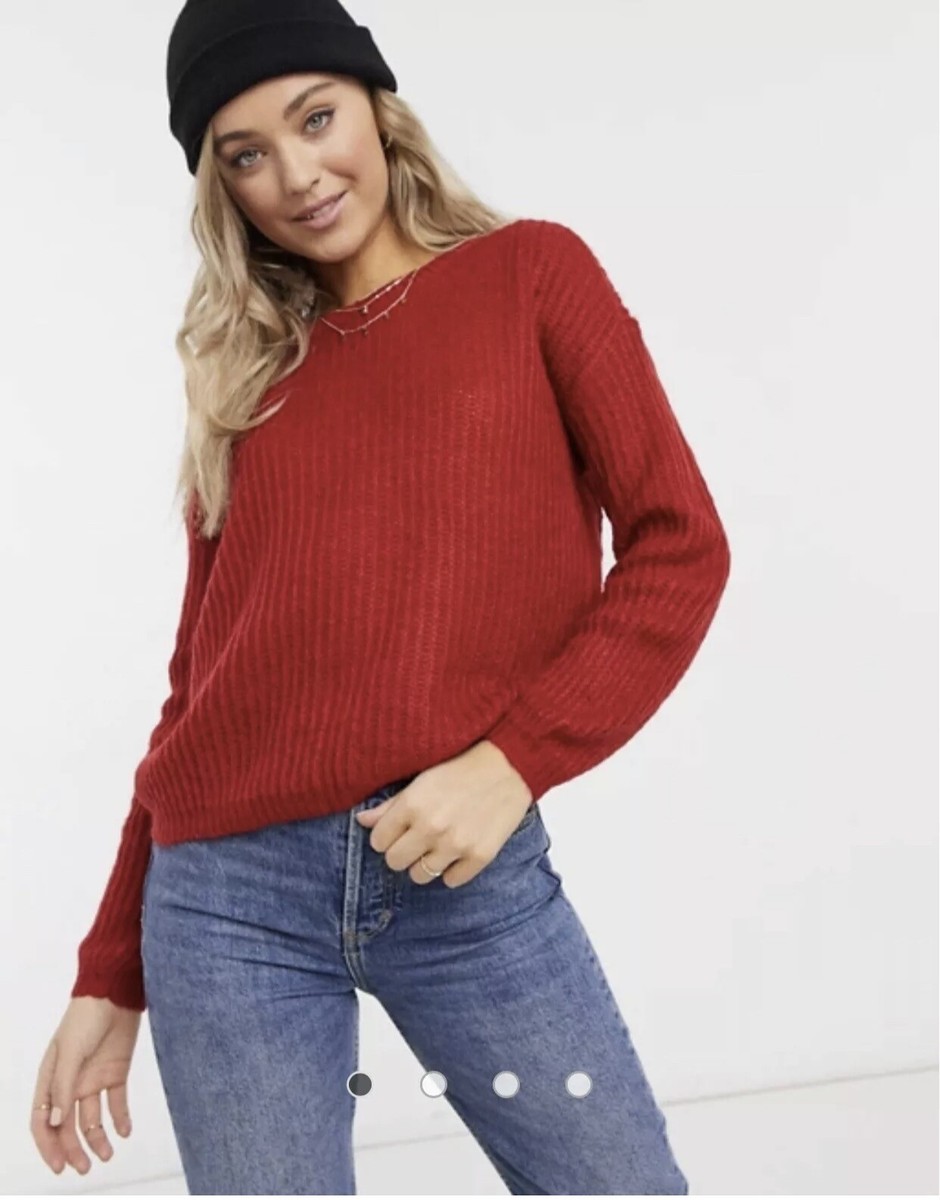 JDY Jacqueline de Yong chunky jumper in red Size M UK 18 UK