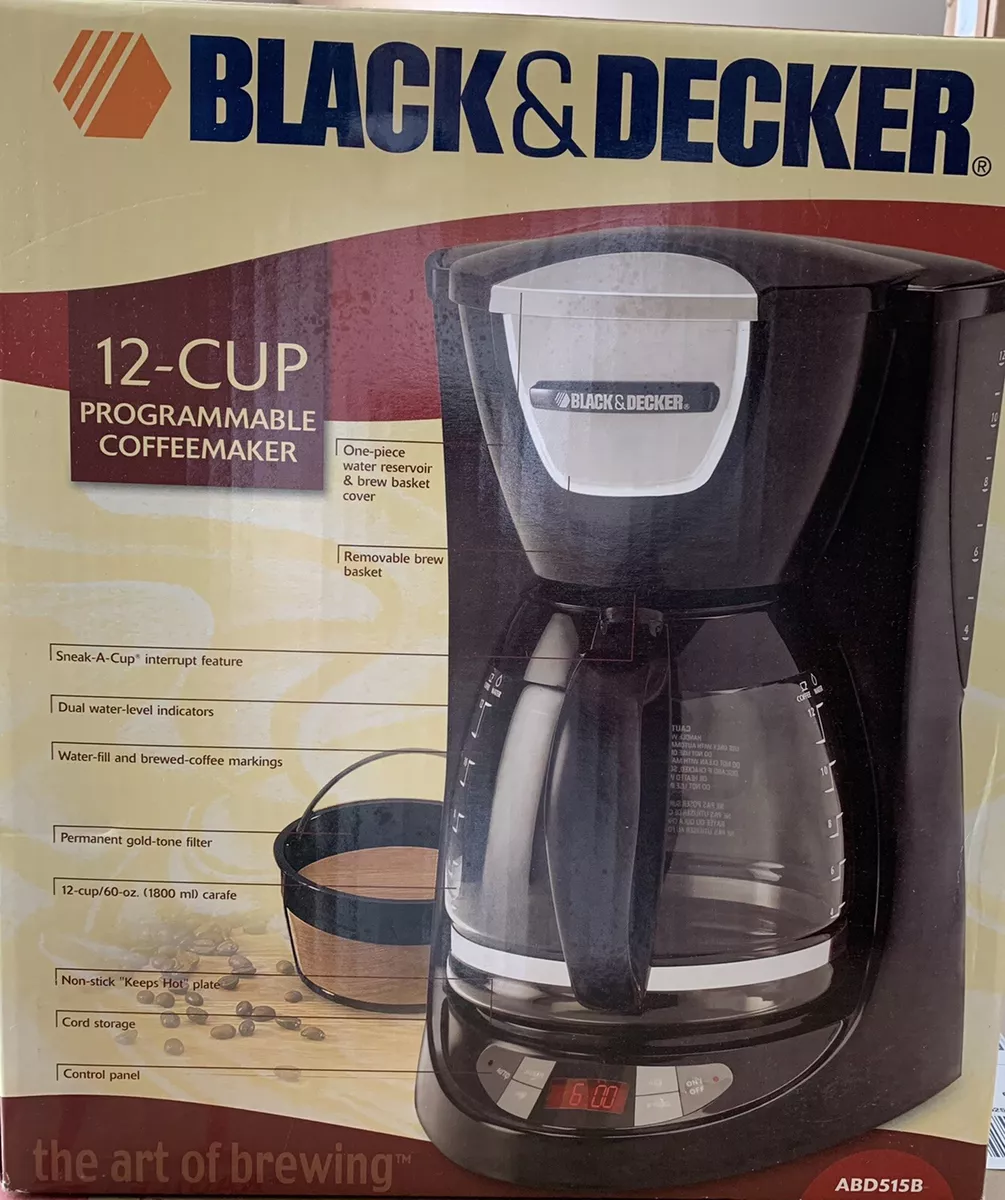 BLACK+DECKER 12-Cup Programmable Black Drip Coffee Maker with