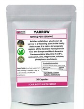 Yarrow Capsules 1000mg Serving 100% Natural, Pure (Achillea millefolium)