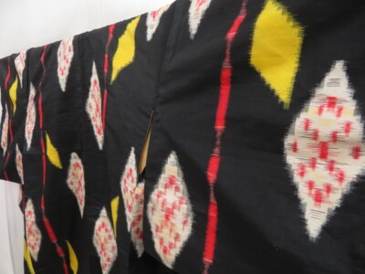 5105T09z590 Vintage Japanese Kimono Silk MEISEN KOMON Black | eBay