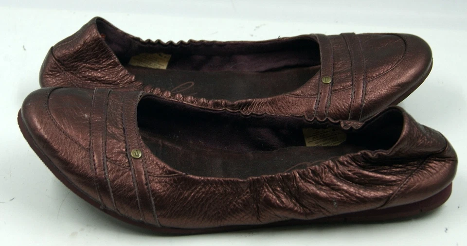 Zapatos planos informales sin cordones de ballet Diesel Heather para mujer 9 cuero de uva violeta Foto 2 de 4