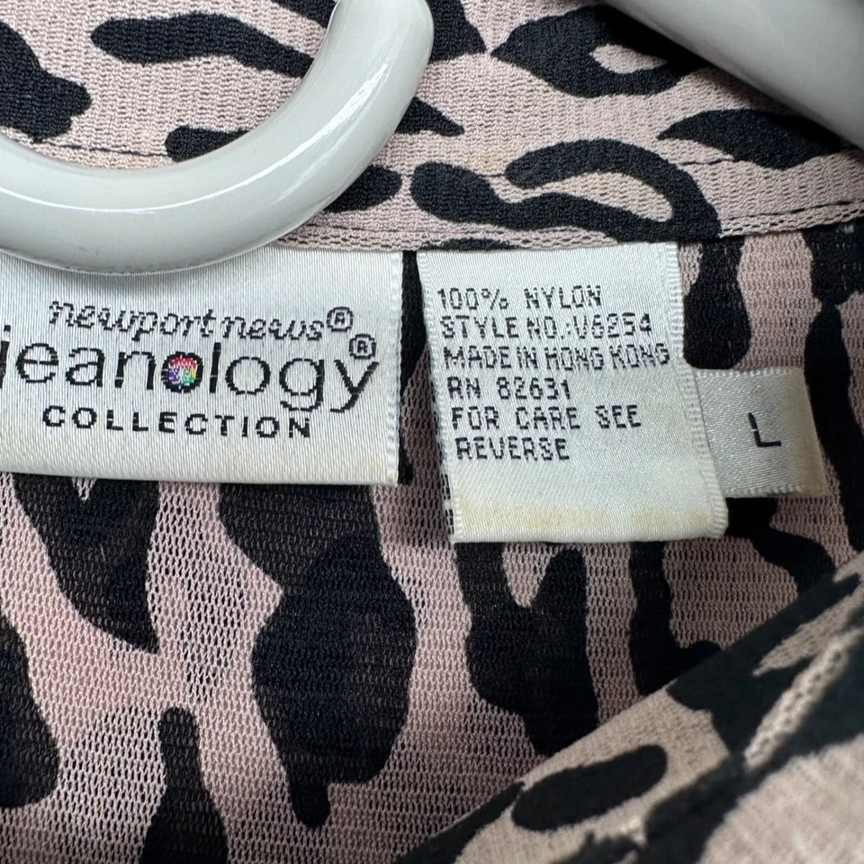 Camisa Newport News Malla Nylon Estampado Leopardo Western Botón a Presión Mujer Talla L Foto 4 de 4