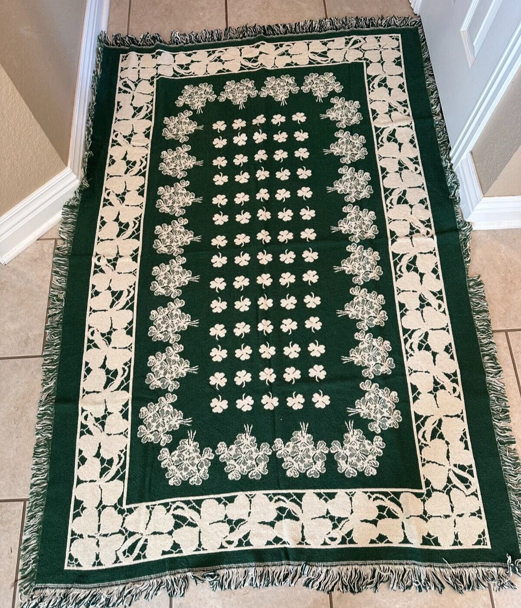 Emerald green throw rug sale