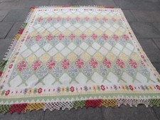 Textile Vintage Traditional Hand Made European White Cotton Textile 240x215cm