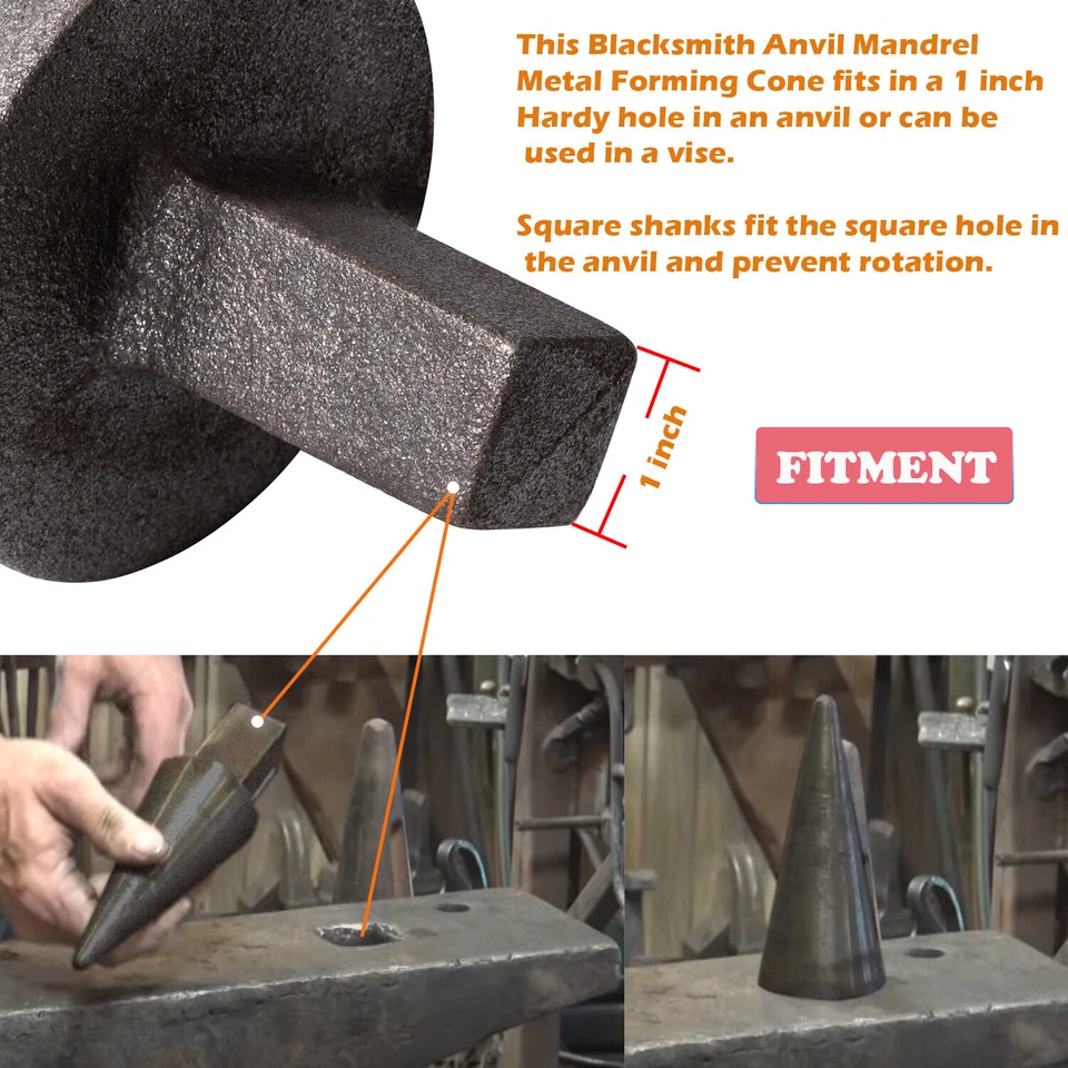 Blacksmith Anvil Mandrel Metal Forming Cone 1" Hardy Tool  - Image 3 of 4