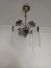 Vintage Palm Chandelier Single Ceiling Pendant Light Milk Glass Lighting Lamp