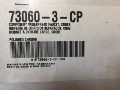 KOHLER K-73060-3-CP Composed Widespread Bathroom Sink Faucet with Cross Handles,