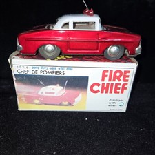 Vintage Fire Chief Tin Friction Car Siren Sound China Chef De Pompiers MF 714