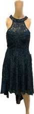 CITY STUDIO Womens NWT Zippered Sequined Halter Party Hi-Lo Sz 3 Emerald