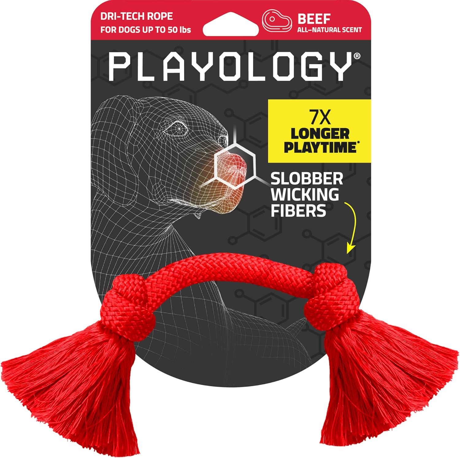 Dri Tech Rope Dog Chew Toy for Medium Dogs up to 50Lbs. | En