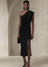 NEW NWT BR BANANA REPUBLIC BLACK RADHI MIDI DRESS Sz Small #799917