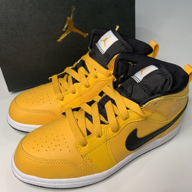 Nike Jordan 1 Mid University Gold Black Ps Preschool Size 1y 700 For Sale Online Ebay