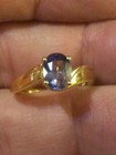 NATURAL BLUE PURPLE SPINEL 2.10 CARATS 925 SILVER 14K GOLD PLATED RING SIZE 6.75 — photo 5
