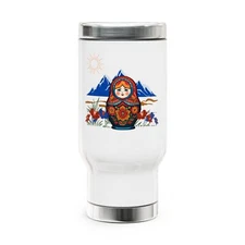 Russian Nesting Doll Stainless Steel Travel Mug Coffee Cup Matryoshka Polkhov