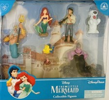 NIB Disney Parks The Little Mermaid Ariel Figurine 7 Piece Playset Toy Set