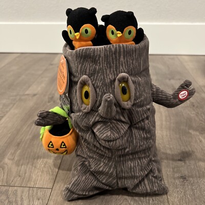 Hallmark Spooky Tree Owl Plush 12'' Animated Singing Halloween Addams Family