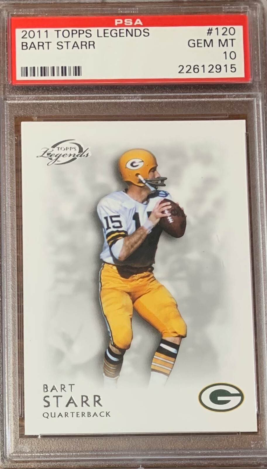 Bart Starr #120 Football Cards 2011 Topps Legends trading card — raw and PSA graded price guide