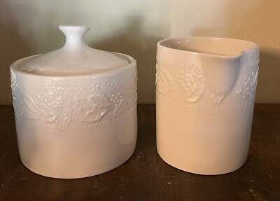 Vintage Sugar and Creamer Holder Libbey Tableware Coffee Dishwasher Safe Set 2