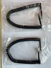 2 x Landline Telephone Handset Modular Curly 30cm Coiled Curly Cord Black