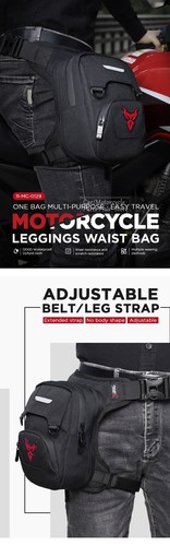 Drop Leg Bag Motorcycle Waist Belt Bag Waterproof Hip Bum Motorbike Tactical - Picture 6 of 22