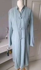 Noa Noa Coat Aqua Blue Unlined Vintage Arty Quirky Boho Linen Blend