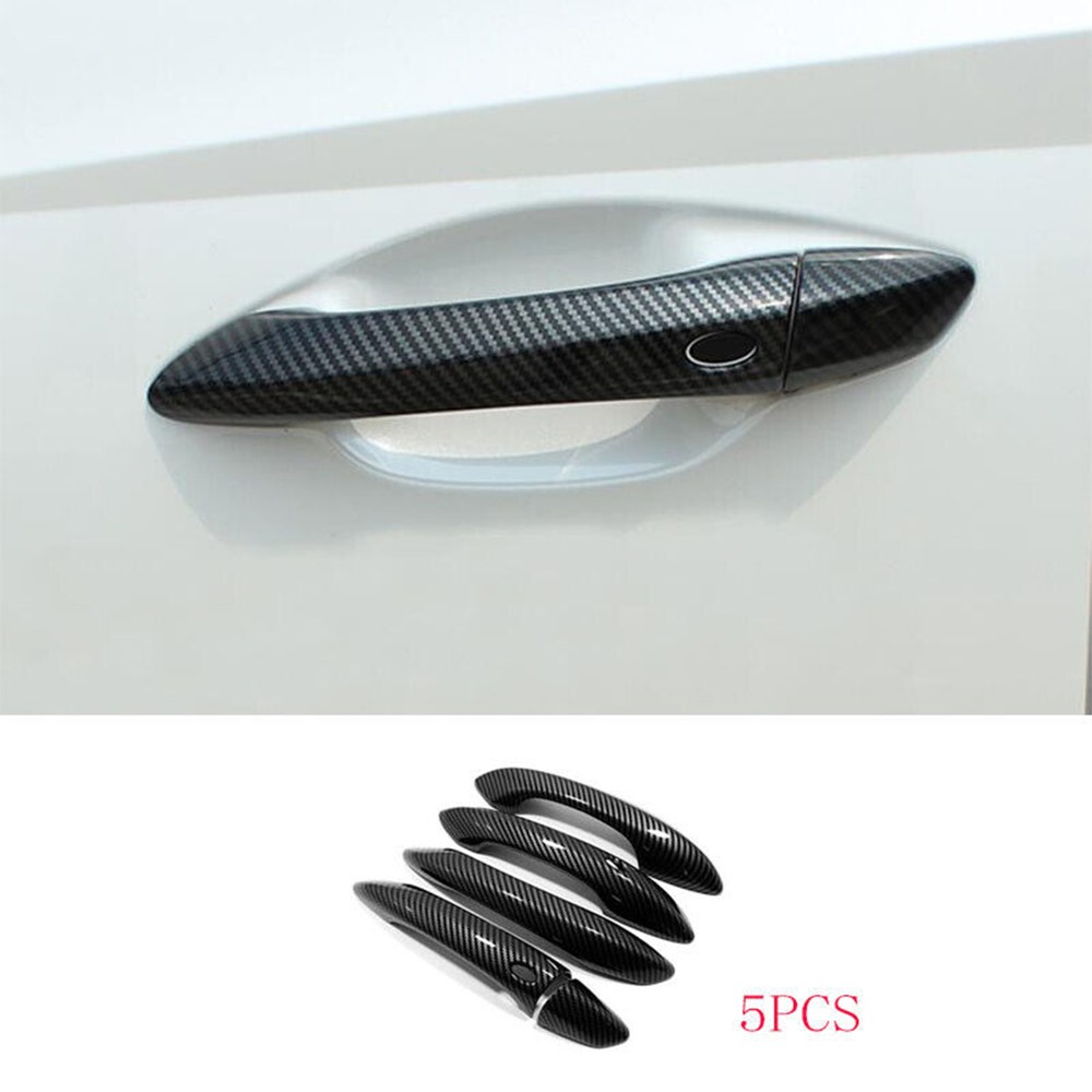 Carbon Fiber Door Handle Covers Trim Fit For 2024 Hyundai Santa Cruz Accessories