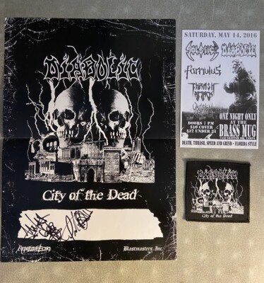 Signed Diabolic City Of The Dead Demo Poster / Patch / Gig Flyer Death Metal FL