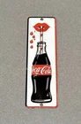 VINTAGE 12” COKE COCA-COLA SODA DOOR PALM PUSH PORCELAIN SIGN CAR GAS OIL TRUCK