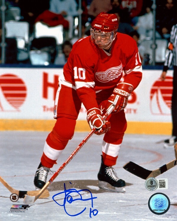 JIMMY CARSON SIGNED AUTOGRAPHED 8x10 PHOTO DETROIT RED WINGS LEGEND BECKETT BAS