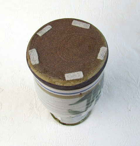 Studio Art Pottery Stoneware Vase Irises Decoration 7 inches Earthy Colors Glaze - Picture 5 of 5