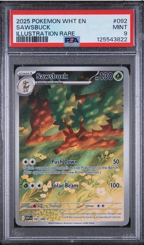 2025 Pokémon SAWSBUCK 92/86 White Flare EN Illustration Rare MINT PSA 9