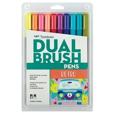 New Tombow 56217 Dual Brush Pen Art Markers Retro, 10-Pack. Blendable, and Fine