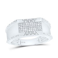 925 Sterlingsilber Original Diamant Tief Kerben Geometrische Top Rosa Ring 1/3