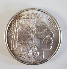 1 Troy Oz .999 Fine Silver Buffalo Indian Head Round Coin Uncirculated BU 80.00 per troy oz