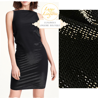 Wilma Dress By Wolford S Small Black HochgläNzendes Metallic Garn Kleid Funkelnd